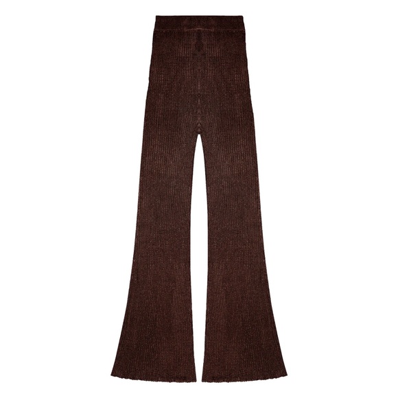 NWT Calle Del Mar Ribbed Pant in Chocolate - Picture 1 of 15